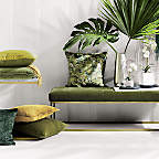 View Channel Dark Green Velvet Bench with Brass Base - image 4 of 8